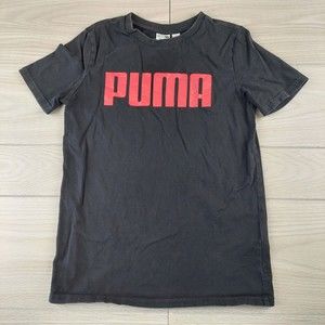 Puma Youth Boys‎ Medium 10/12 Tshirt Black Spell Out Logo Casual Athletic